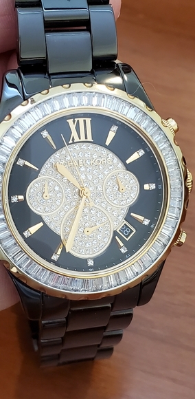 Michael Kors Black ceramic watch -limited ed. Pave - Picture 3 of 5
